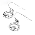 Silver Claddagh Drop Earrings