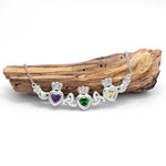 Family Birthstone Claddagh Trinity Knot Pendant