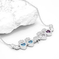 Family Birthstone Claddagh Shamrock Pendant