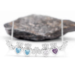 Family Birthstone Claddagh Shamrock Pendant