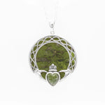 Connemara Marble Sterling Silver Claddagh Pendant