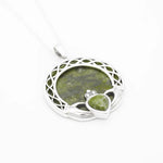Connemara Marble Sterling Silver Claddagh Pendant