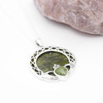 Connemara Marble Sterling Silver Claddagh Pendant