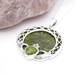 Connemara Marble Sterling Silver Claddagh Pendant