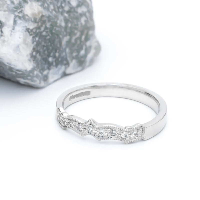Claddagh Wedding Ring Set Adorned With Heartshaped Gemstone And Diamonds