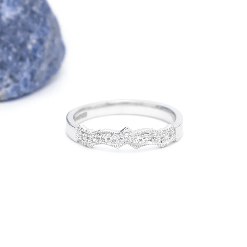 Claddagh Wedding Ring Set Adorned With Heartshaped Gemstone And Diamonds