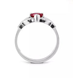 Claddagh Engagement Ring With Heart-shaped Precious Gemstone And Diamonds