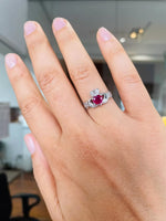 Claddagh Engagement Ring With Heart-shaped Precious Gemstone And Diamonds