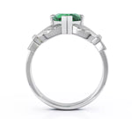 Irish Claddagh Ring with Precious Gemstone Heart And Diamonds