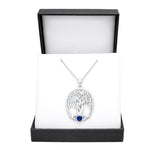 Birthstone Family Claddagh Tree of Life Necklace