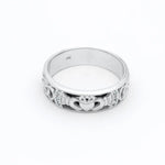 Gents Gold Claddagh Celtic Knot Wedding Band With Diamonds