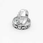 Gents Gold Claddagh Celtic Knot Wedding Band With Diamonds