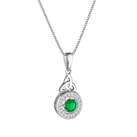 Silver Trinity Knot Necklace With Cubic Zirconia