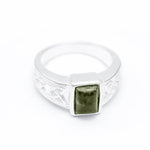 Connemara Marble Sterling Silver Celtic Knot Ring