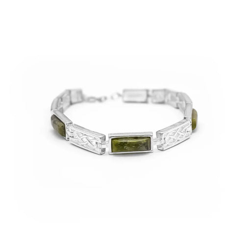 Connemara Marble Sterling Silver Celtic Knot Bracelet