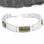 Connemara Marble Sterling Silver Celtic Knot Bracelet