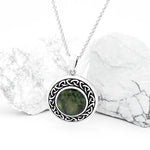 Connemara Marble Celtic Knot Pendant and Stud Earrings Gift Set