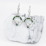 Sterling Silver Connemara Marble Claddagh Drop Earrings