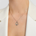 Connemara Marble & Marcasite Claddagh Pendant in Sterling Silver