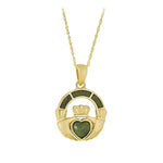 Connemara Marble Gold Claddagh Necklace
