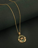 Connemara Marble Gold Claddagh Necklace