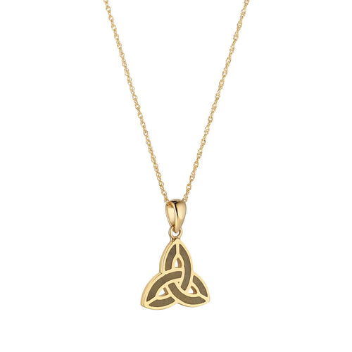 Connemara Marble Gold Trinity Knot Necklace