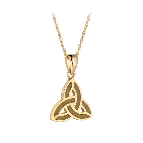 Connemara Marble Gold Trinity Knot Necklace