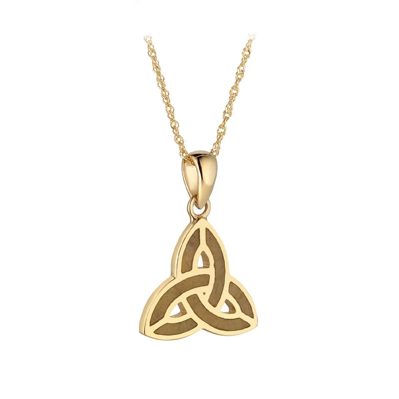 Connemara Marble Gold Trinity Knot Necklace