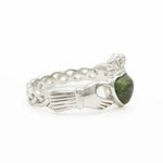 Connemara Marble Claddagh Ring With Celtic Weave Band