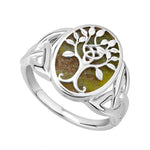 Connemara Marble Silver Tree of Life Ring
