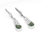 Connemara Marble Trinity Knot Drop Earrings in Sterling Silver