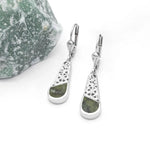 Connemara Marble Trinity Knot Drop Earrings in Sterling Silver