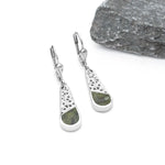 Connemara Marble Trinity Knot Drop Earrings in Sterling Silver
