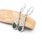 Connemara Marble Trinity Knot Drop Earrings in Sterling Silver