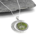 Connemara Marble Sterling Silver Sun and Moon Pendant
