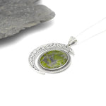 Connemara Marble Sterling Silver Sun and Moon Pendant
