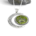 Connemara Marble Sterling Silver Sun and Moon Pendant