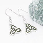 Connemara Marble Silver Trinity Knot Drop Earrings
