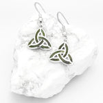 Connemara Marble Silver Trinity Knot Drop Earrings