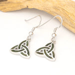 Connemara Marble Silver Trinity Knot Drop Earrings