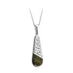 Connemara Marble Trinity Knot Pendant in Sterling Silver