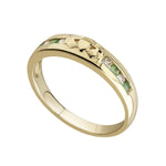 Ladies Emerald and Diamond Claddagh Ring
