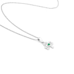 Emerald and Diamond Shamrock Necklace