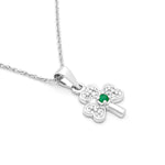 Emerald and Diamond Shamrock Necklace