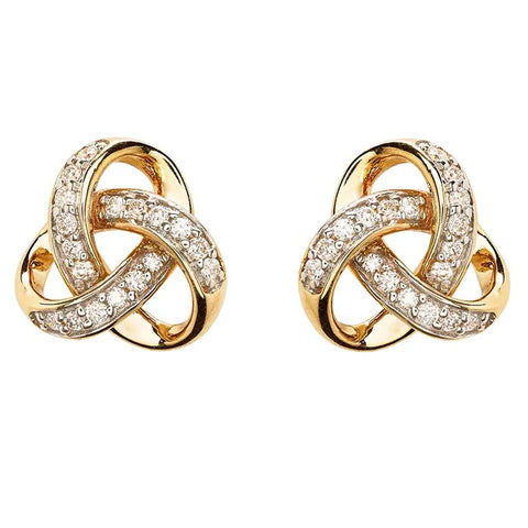 Diamond Studded Celtic Knot Earrings