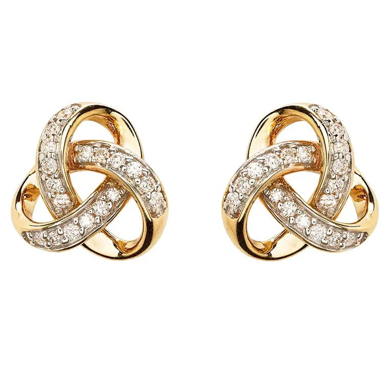 Diamond Studded Celtic Knot Earrings
