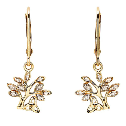 Diamond Tree of Life Earrings