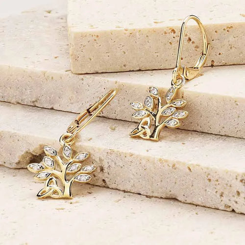 Diamond Tree of Life Earrings