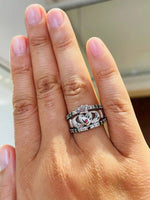 Claddagh Ring With White And Green Diamonds