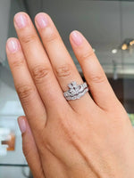 Claddagh Engagement & Wedding Ring Set Adorned With Precious Gemstones